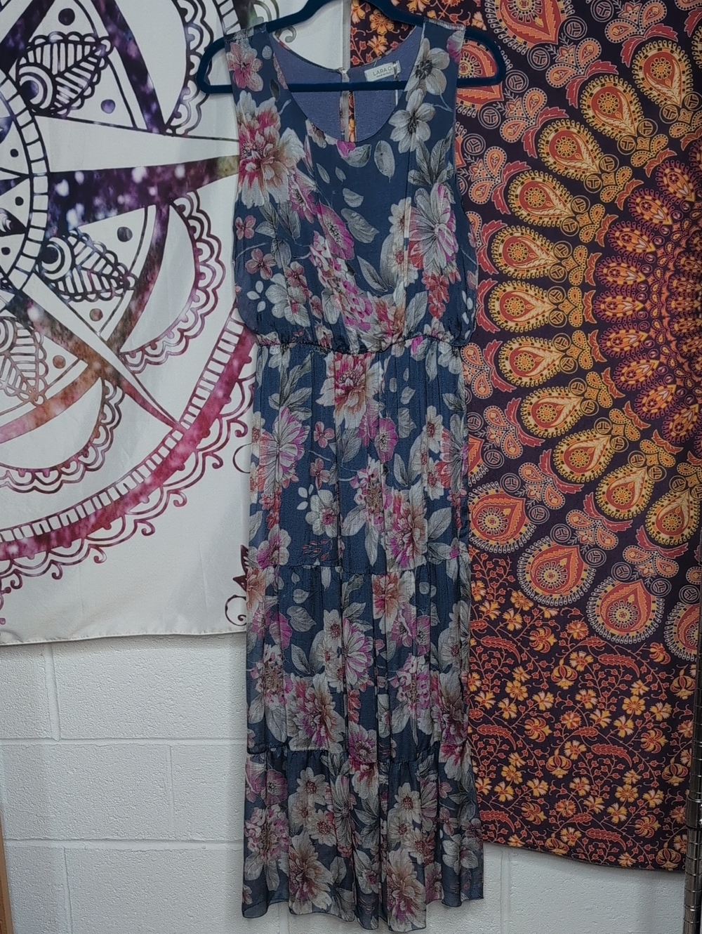 Lara G. Made In Italy Silk Blend Floral Maxi Dress